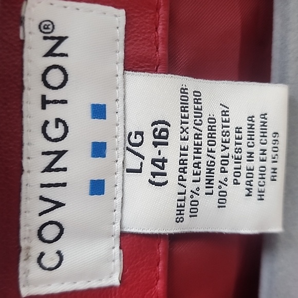 Covington Red Leather Jacket - Picture 3 of 11